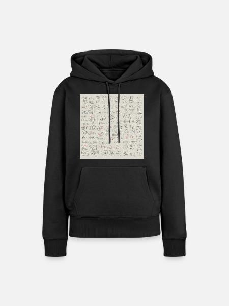 Neue abstrakte Sprache - Frauen Premium Bio Hoodie - Schwarz