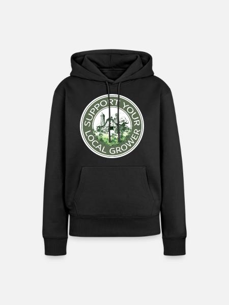 Support your local grower - Frauen Premium Bio Hoodie - Schwarz