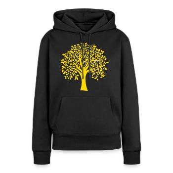 Silhouette d’arbre jumbo orange - Sweat à capuche Premium bio Femme - noir - Devant - Julia (174cm)