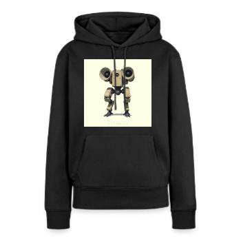 OBM_Eigenbraun - Frauen Premium Bio Hoodie - Schwarz - Vorne - Julia (174cm)