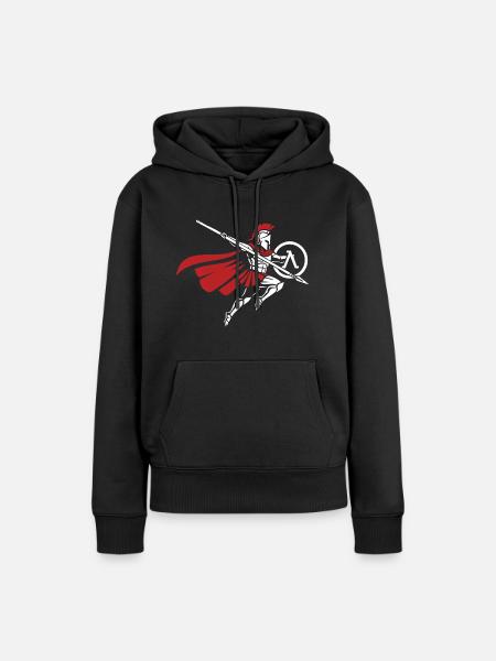 Spartan Spear Jump Maskottchen Spartan Strike - Frauen Premium Bio Hoodie - Schwarz