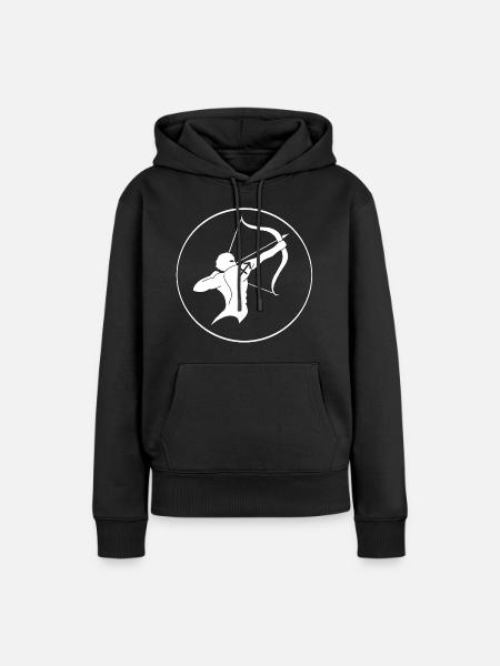 Schütze (weiß) - Frauen Premium Bio Hoodie - Schwarz