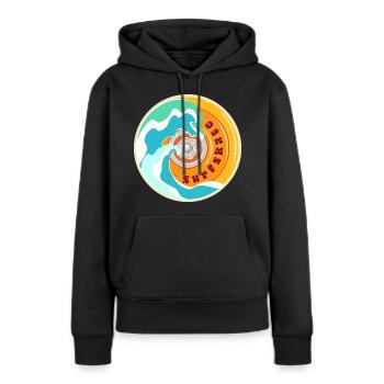 Surfskate Lover - Sweat à capuche Premium bio Femme - noir - Devant - Julia (174cm)
