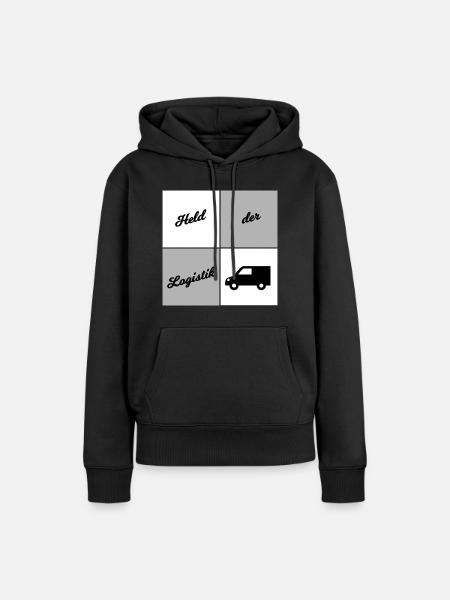 Held der Logistik - Frauen Premium Bio Hoodie - Schwarz