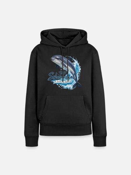 Schweinswal Ostsee Spritzer - Frauen Premium Bio Hoodie - Schwarz
