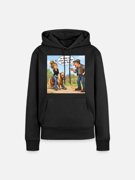 Auf dem hohen Ross - Frauen Premium Bio Hoodie - Schwarz