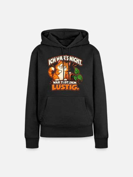 Freche Katze – Ich war’s nicht.  - Frauen Premium Bio Hoodie - Schwarz