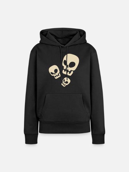 Drei Schädel - Frauen Premium Bio Hoodie - Schwarz