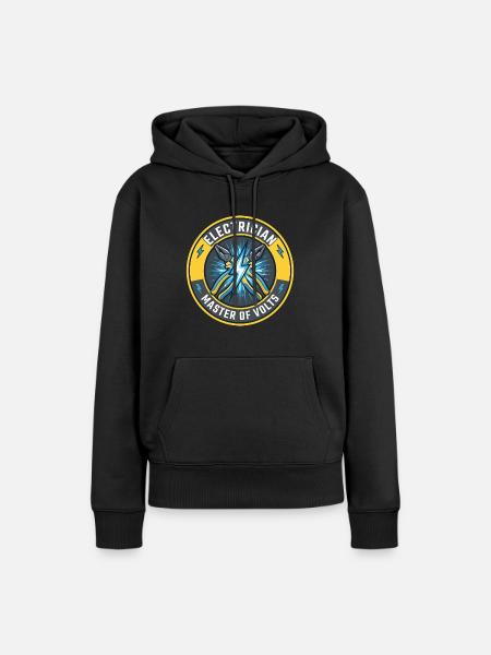 Elektriker Master Of Volts Blitzabzeichen-Geschenk - Frauen Premium Bio Hoodie - Schwarz