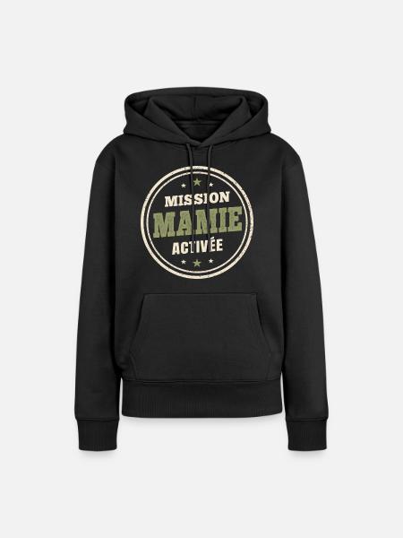 Oma-Mission aktiviert | Zukünftige Großmutter - Frauen Premium Bio Hoodie - Schwarz
