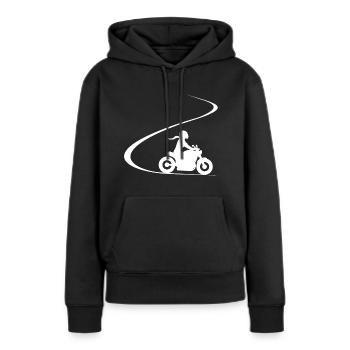 Motorcyclist curves chopper bikergirl cruiser - Women’s Premium Organic Hoodie - black - Front - Julia (174cm)