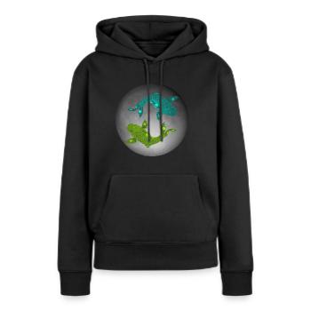 Carpe Jin et Jang Koi - Sweat à capuche Premium bio Femme - noir - Devant - Julia (174cm)
