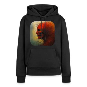 Horreur lugubre visage des femmes - Sweat à capuche Premium bio Femme - noir - Devant - Julia (174cm)