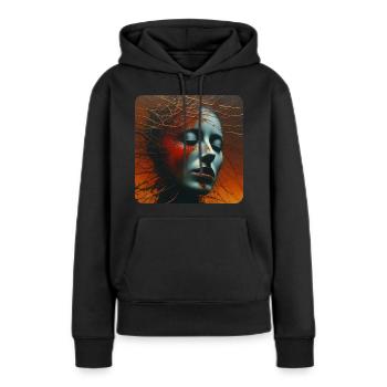 Horreur lugubre visage des femmes - Sweat à capuche Premium bio Femme - noir - Devant - Julia (174cm)