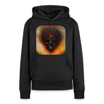 Düsterer Horror Totenkopf - Frauen Premium Bio Hoodie - Schwarz - Vorne - Julia (174cm)