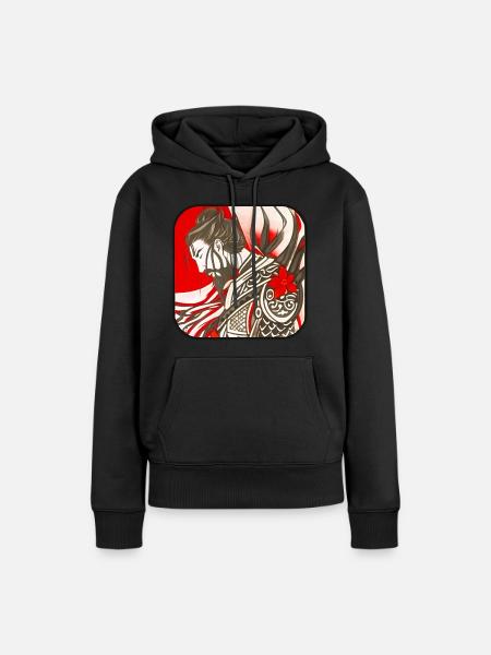 Stolzer Samurai Krieger - Frauen Premium Bio Hoodie - Schwarz