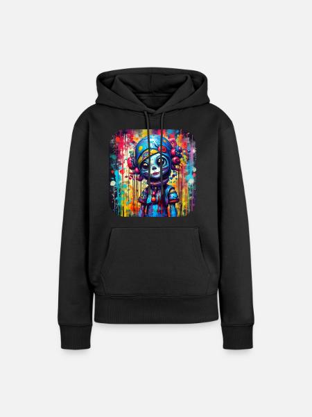 Coole Gothic Girl Puppe - Frauen Premium Bio Hoodie - Schwarz