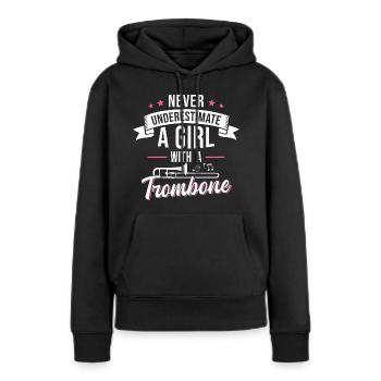 Trombone Girls Brass Band Trombonist - Women’s Premium Organic Hoodie - black - Front - Julia (174cm)