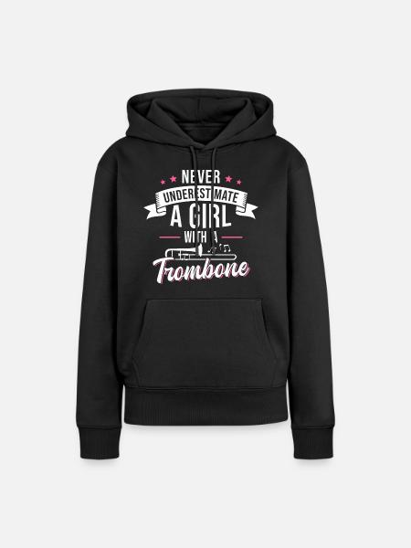 Trombone Girls Brass Band Tromboniste - Sweat à capuche Premium bio Femme - noir