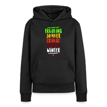 fünfte jahreszeit - Frauen Premium Bio Hoodie - Schwarz - Vorne - Julia (174cm)