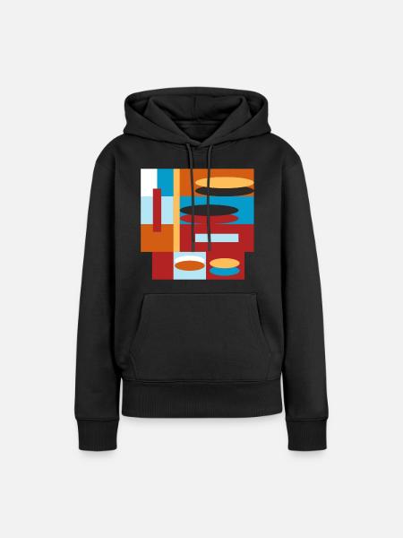 graphic bunt - Frauen Premium Bio Hoodie - Schwarz