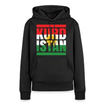 Kurdistan - Sweat à capuche Premium bio Femme - noir - Devant - Julia (174cm)