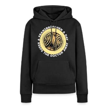 Franzbrötchen Hamburg Hamburch Gebäck Souvenir - Frauen Premium Bio Hoodie - Schwarz - Vorne - Julia (174cm)