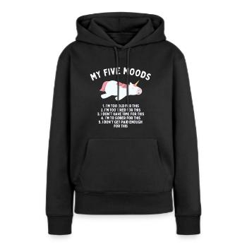 Mes cinq humeurs - Sweat à capuche Premium bio Femme - noir - Devant - Julia (174cm)