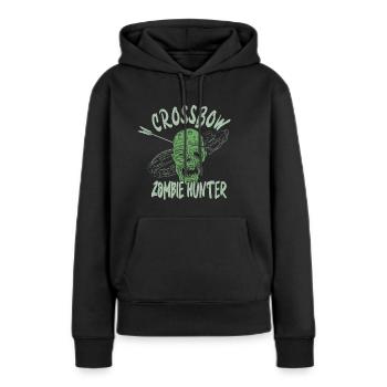 Arbalète tir zombies chasseurs de zombies - Sweat à capuche Premium bio Femme - noir - Devant - Julia (174cm)
