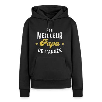 élu meilleur Papa de l'année - Sweat à capuche Premium bio Femme - noir - Devant - Julia (174cm)