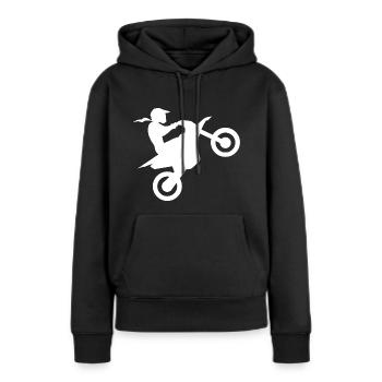 Biker Girl Motocross Motorcyclist Biker Bike - Women’s Premium Organic Hoodie - black - Front - Julia (174cm)
