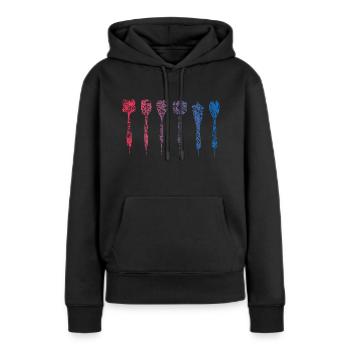 Dartpfeile Kritzelei Farben Dartpfeil Dart - Frauen Premium Bio Hoodie - Schwarz - Vorne - Julia (174cm)