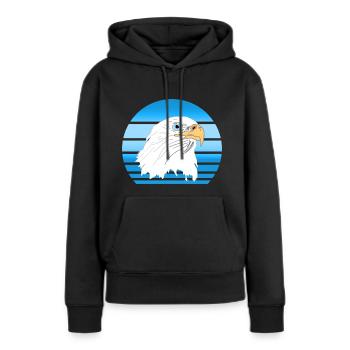 Sonne Vogel Speed Adler Freiheit 80s Retro Blau - Frauen Premium Bio Hoodie - Schwarz - Vorne - Julia (174cm)