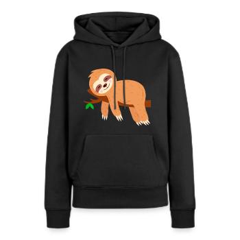 Paresseux sur arbre Refroidisseur extrême - Sweat à capuche Premium bio Femme - noir - Devant - Julia (174cm)