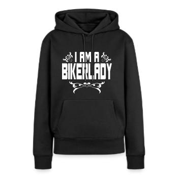 Bikerlady Motorradfahrerin Bikerin Biker Girl - Frauen Premium Bio Hoodie - Schwarz - Vorne - Julia (174cm)