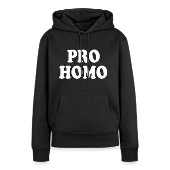Pro homo - Sweat à capuche Premium bio Femme - noir - Devant - Julia (174cm)