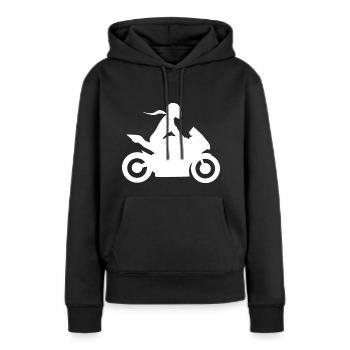 Bikergirl Supersportler Biker biker - Sweat à capuche Premium bio Femme - noir - Devant - Julia (174cm)