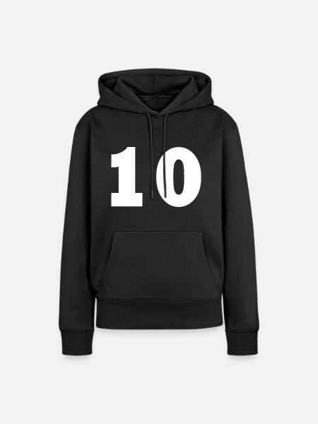 10 - Frauen Premium Bio Hoodie - Schwarz