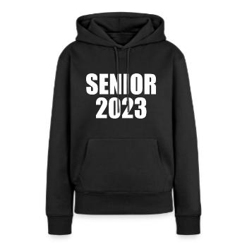 Senior 2023 - Sweat à capuche Premium bio Femme - noir - Devant - Julia (174cm)