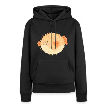 Kugelfisch - Frauen Premium Bio Hoodie - Schwarz - Vorne - Julia (174cm)