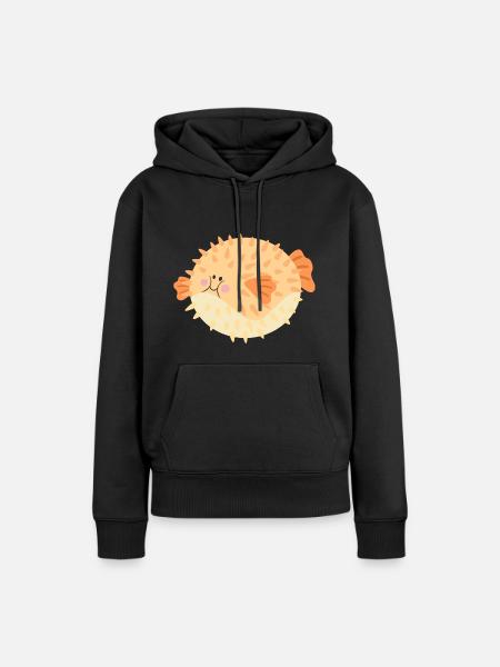 Kugelfisch - Frauen Premium Bio Hoodie - Schwarz