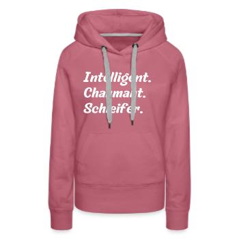 Intelligent. Charmant. Schleifer - Frauen Premium Bio Hoodie - Malve - Vorne - Isabella (175cm)