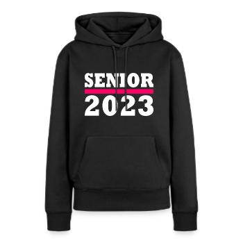 Senior 2023 - Frauen Premium Bio Hoodie - Schwarz - Vorne - Julia (174cm)