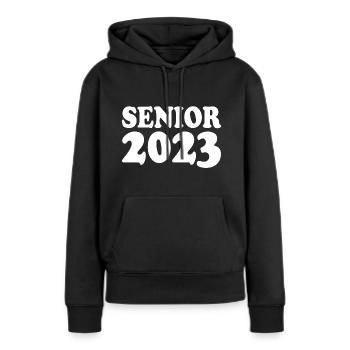 Senior 2023 - Sweat à capuche Premium bio Femme - noir - Devant - Julia (174cm)