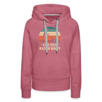 Tondre la pelouse Tondeuse à gazon Vintage Retro Garden - Sweat à capuche Premium bio Femme - mauve - Devant - Isabella (175cm)