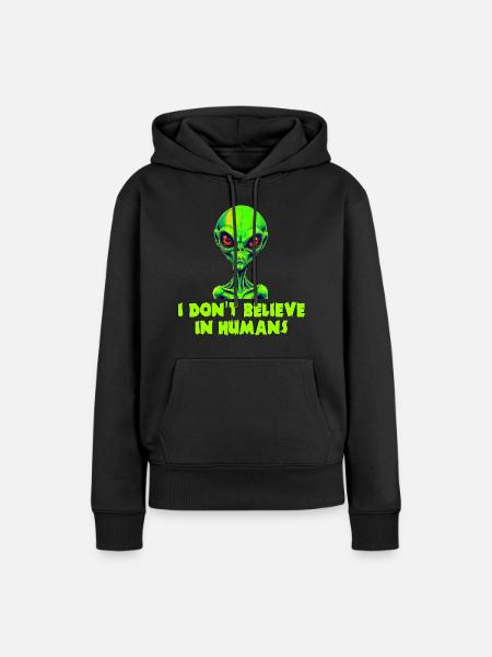 Alien hell - Frauen Premium Bio Hoodie - Schwarz