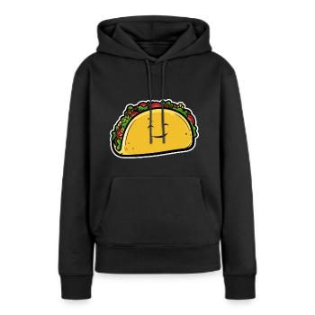 Taco de dessin animé - Sweat à capuche Premium bio Femme - noir - Devant - Julia (174cm)