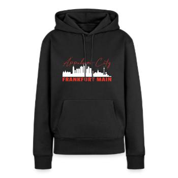 Frankfurt am Main Äppelwoi City - Sweat à capuche Premium bio Femme - noir - Devant - Julia (174cm)