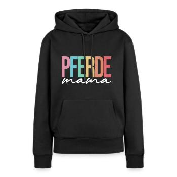 Pferdemama – Buntes Pferde-Design für Reiterinnen - Frauen Premium Bio Hoodie - Schwarz - Vorne - Julia (174cm)