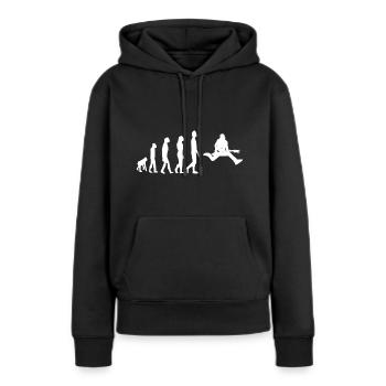 Guitariste Evolution Guitar player guitare rock - Sweat à capuche Premium bio Femme - noir - Devant - Julia (174cm)